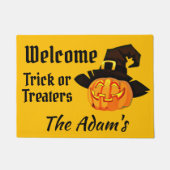 Jack O'Lantern Halloween Welcome Trick of Treers Deurmat (Voorkant)