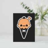 Jack O'Lantern Ice Cream Cone Briefkaart (Staand voorkant)