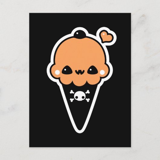Jack O'Lantern Ice Cream Cone Briefkaart (Voorkant)