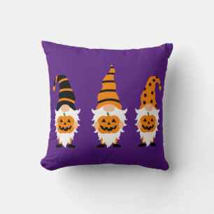 Jack O'Lantern Kabouters Halloween Oranje Paars  Kussen