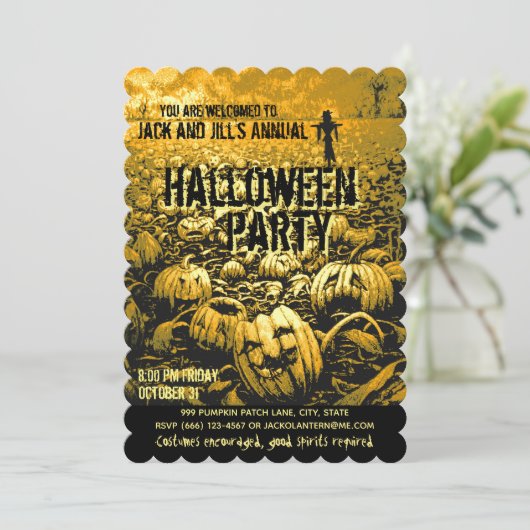 Jack O'Lantern Kerkhof Kaart (Staand voorkant)