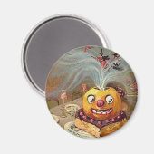 Jack o'Lantern met heks Magneet (Voorkant / Achterkant)