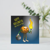 Jack O'lantern naar de trick or treat Kaart (Staand voorkant)