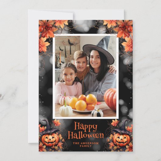 Jack O'Lantern Photo Bonne Carte Halloween (Devant)