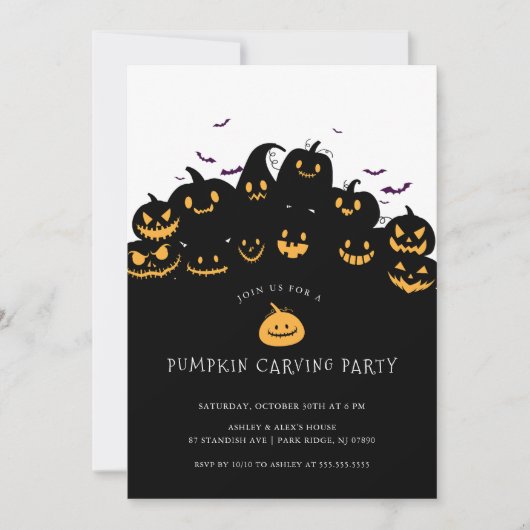 Jack O'Lantern Pompoen Carving Kaart (Voorkant)