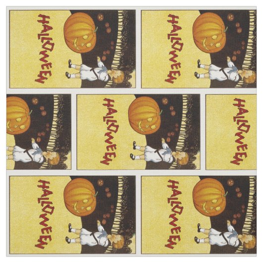 Jack o'Lantern Pumpkin Patch Halloween Stof (Swatch)