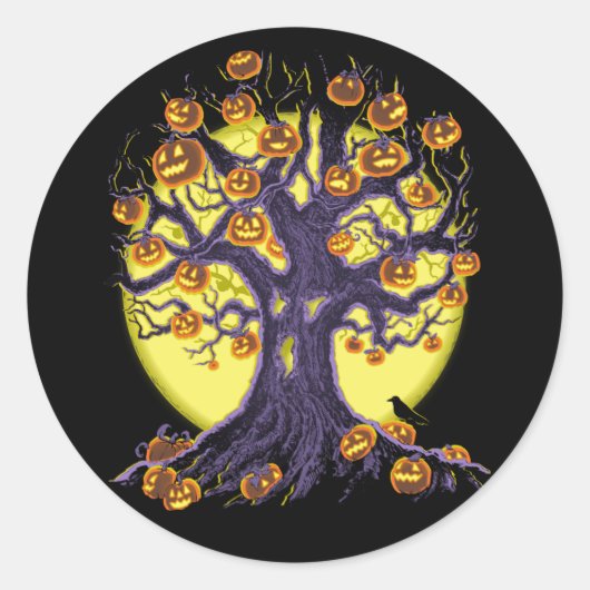 Jack O'Lantern Ronde Sticker (Voorkant)