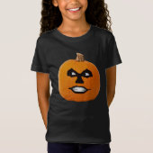 Jack O'Lantern: Sinister Face Halloween Girls T-shirt (Voorkant)