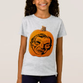 Jack O'Lantern Vampire Gezicht Halloween Meisjes T-shirt (Voorkant)