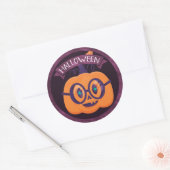 Jack O'Lantern Wearing Glasses Halloween Ronde Sticker (Envelop)
