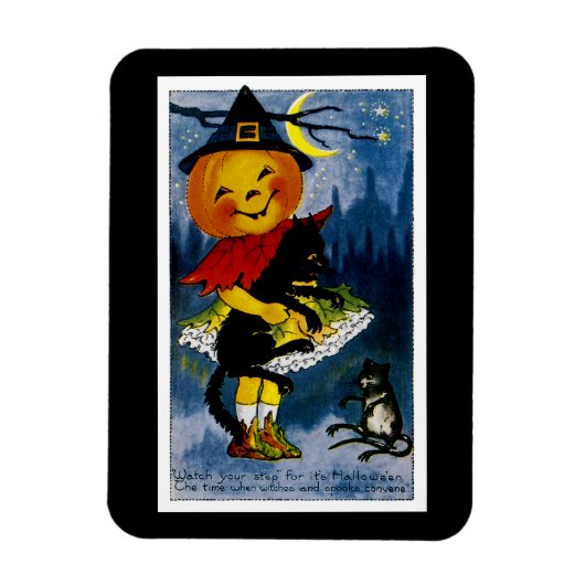 Jack o'Lantern Witch Magneet (Verticaal)