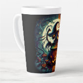 Jack-o'lanterne et sorcière Squelette Latte Mug (Angle gauche)