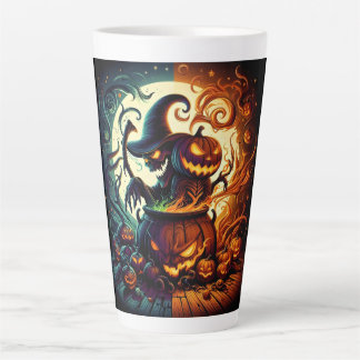 Jack-o'lanterne et sorcière Squelette Latte Mug