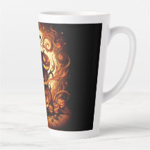 Jack-o'lanterne et sorcière Squelette Latte Mug