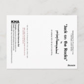 Jack op de Rocks, Briefkaart (Achterkant)