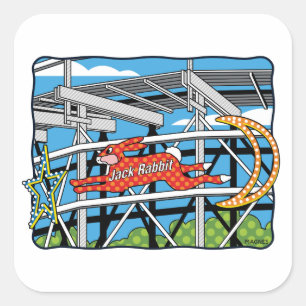 Jack Rabbit Roller Coaster Vierkante Sticker