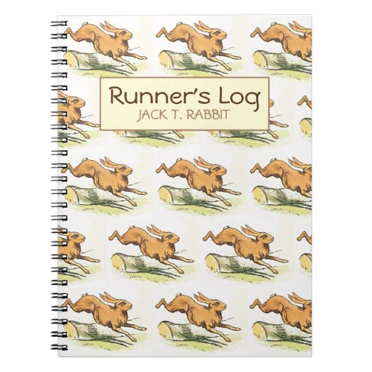Jack Rabbit Runner's Log Personalized Running Notitieboek (Voorkant)