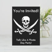 Jack Rackham Pirate Invite Kaart (Staand voorkant)