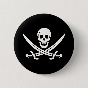 Jack Rackham Pirate Ronde Button 5,7 Cm