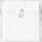 Jack Russel 3 Vierkante Sticker (Tas)