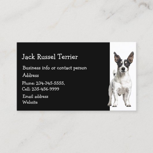 Jack Russel Terrier Dog Breeder Pet Sitter Visitekaartje (Voorkant)