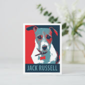 Jack Russel Terrier Political Hope Parody Briefkaart (Staand voorkant)