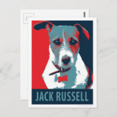 Jack Russel Terrier Political Hope Parody Briefkaart (Voorkant / Achterkant)