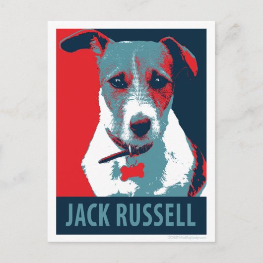 Jack Russel Terrier Political Hope Parody Briefkaart (Voorkant)