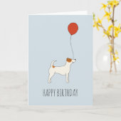 Jack Russel Terrier Verjaardag Kaart (Gele Bloem)