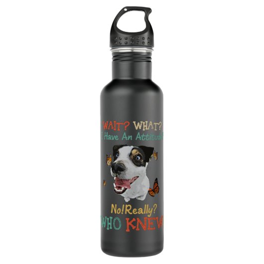 Jack Russel wacht wat ik heb... Waterfles (Voorkant)