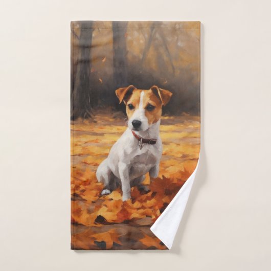 Jack Russell à l'automne Feuilles automne Inspire (Serviette à main)