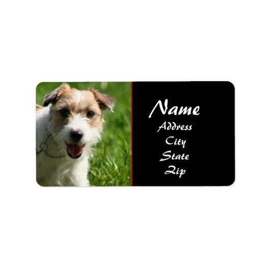Jack Russell-adreslabel Etiket (Voorkant)