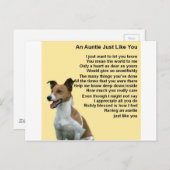 Jack Russell - Auntie Poem Briefkaart (Voorkant / Achterkant)