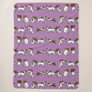 Jack Russell Cartoon Sherpa Dekbed Deken