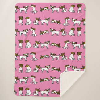 Jack Russell Cartoon Sherpa Dekbed Deken