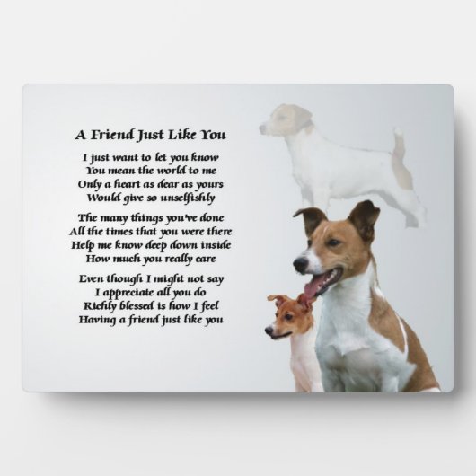 Jack Russell Chien Ami Poème Plaque (Devant)