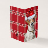 Jack Russell Chien de Noël avec Red Holiday Plaid (Outside)