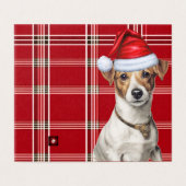 Jack Russell Chien de Noël avec Red Holiday Plaid (Outside Unfolded)