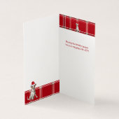 Jack Russell Chien de Noël avec Red Holiday Plaid (Inside)