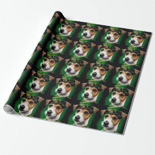 Jack Russell Dog in St. Patrick's Day Dress Cadeaupapier