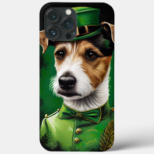 Jack Russell Dog in St. Patrick's Day Dress iPhone 13 Pro Max Hoesje