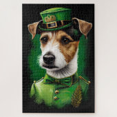 Jack Russell Dog in St. Patrick's Day Dress Legpuzzel (Verticaal)