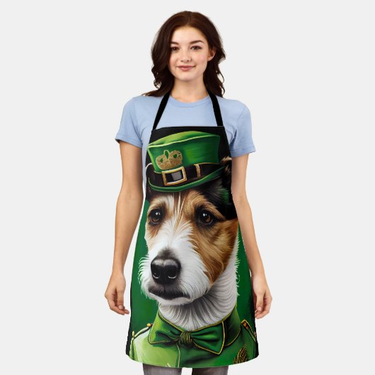 Jack Russell Dog in St. Patrick's Day Dress Schort (Gedragen)