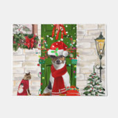 Jack Russell Dog Kerstmis Deurmat (Voorkant)