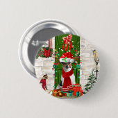 Jack Russell Dog Kerstmis Ronde Button 5,7 Cm (Voorkant /achterkant)