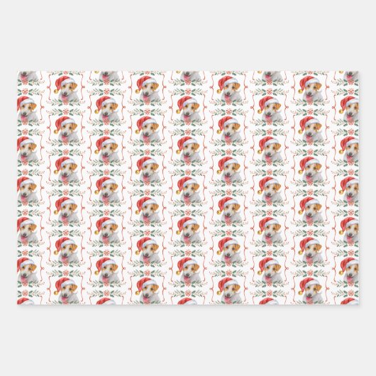 Jack Russell Dog Pattern Christmas Inpakpapier Vel (Voorkant)