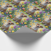 Jack Russell Dog Spring Bloemen Schilderen Cadeaupapier (Hoek)