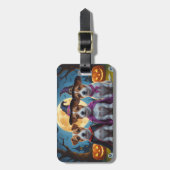 Jack Russell Dogs Pumpkin Halloween Grappig Bagagelabel (Voorkant verticaal)