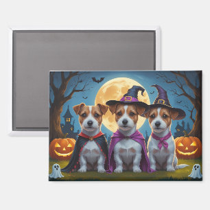 Jack Russell Dogs Pumpkin Halloween Grappig Magneet