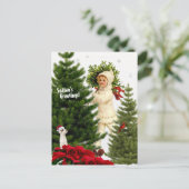  Jack Russell en Red Poinsettias Briefkaart (Staand voorkant)